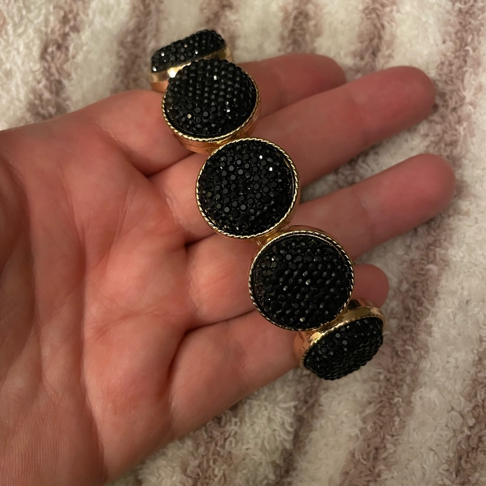 Plunder Black Rhinestone Bracelet